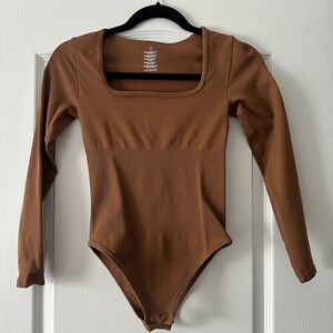 Brown Long Sleeve Bodysuit